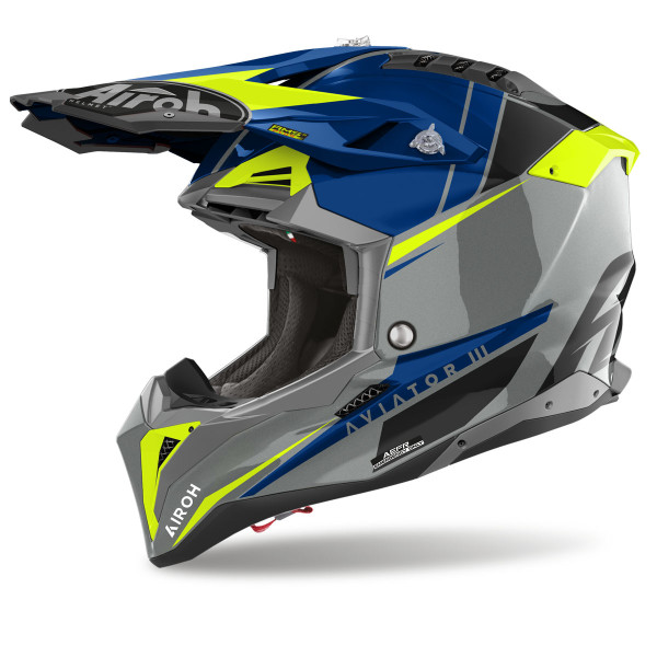 AIROH Airoh Aviator 3 Push Blue Gloss Helmet